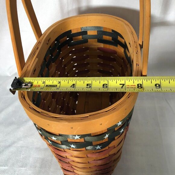 Grand Basket Country Woven Collection Patriotic Flag Oval - Picture 8 of 8